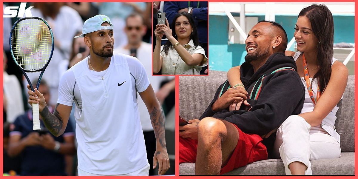 Nick Kyrgios&#039; girlfriend Costeen Hatzi can be seen cheering for him at Wimbledon