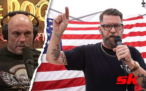 Joe Rogan (left) Gavin McInnes (right) (image courtesy @Powreful JRE YouTube and @nbcnews.com)