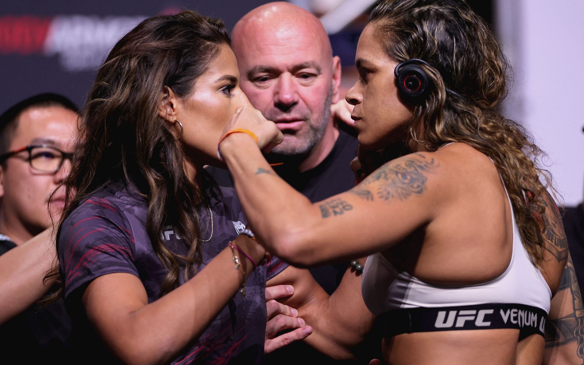 Julianna Pena (L) believes that her opponent Amanda Nunes (R) is embarrassed after her loss at UFC 269