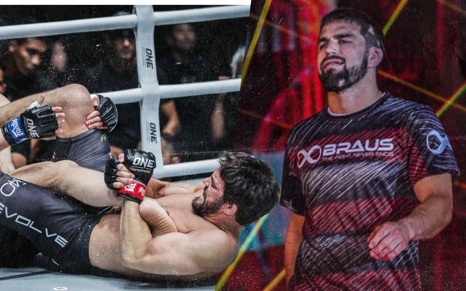 ONE featherweight fighter and BJJ icon Garry Tonon shows his inside heel hook mastery. (Image courtesy of ONE)