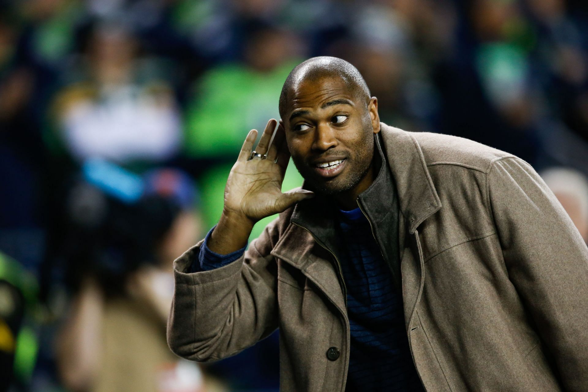 Shaun Alexander at the Green Bay Packers v Seattle Seahawks NFL game