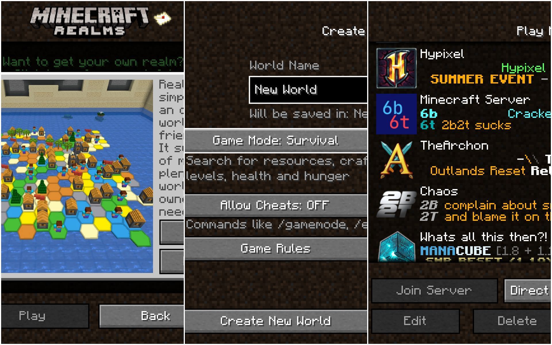 All types of game modes (Image via Minecraft 1.19 update)