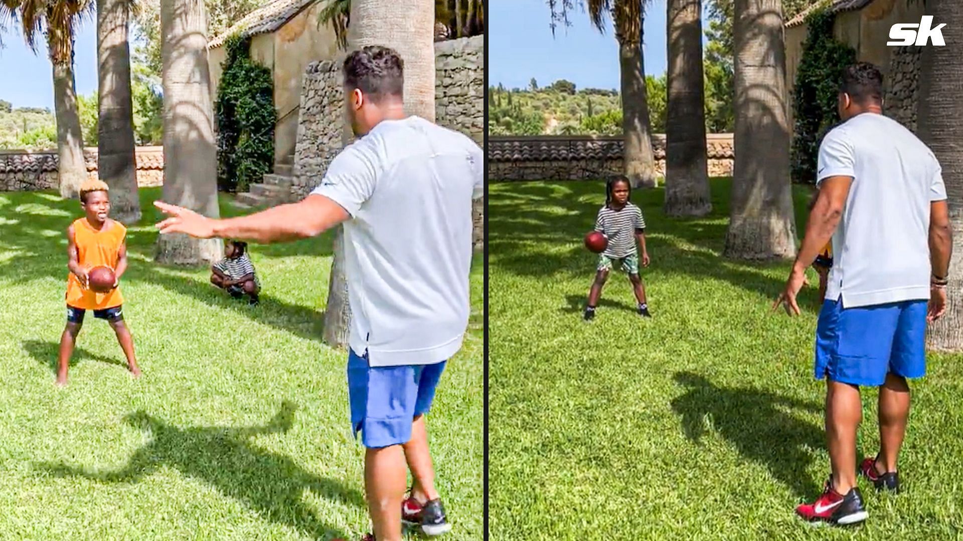 Russell Wilson&#039;s stepson Future displays his arm talent