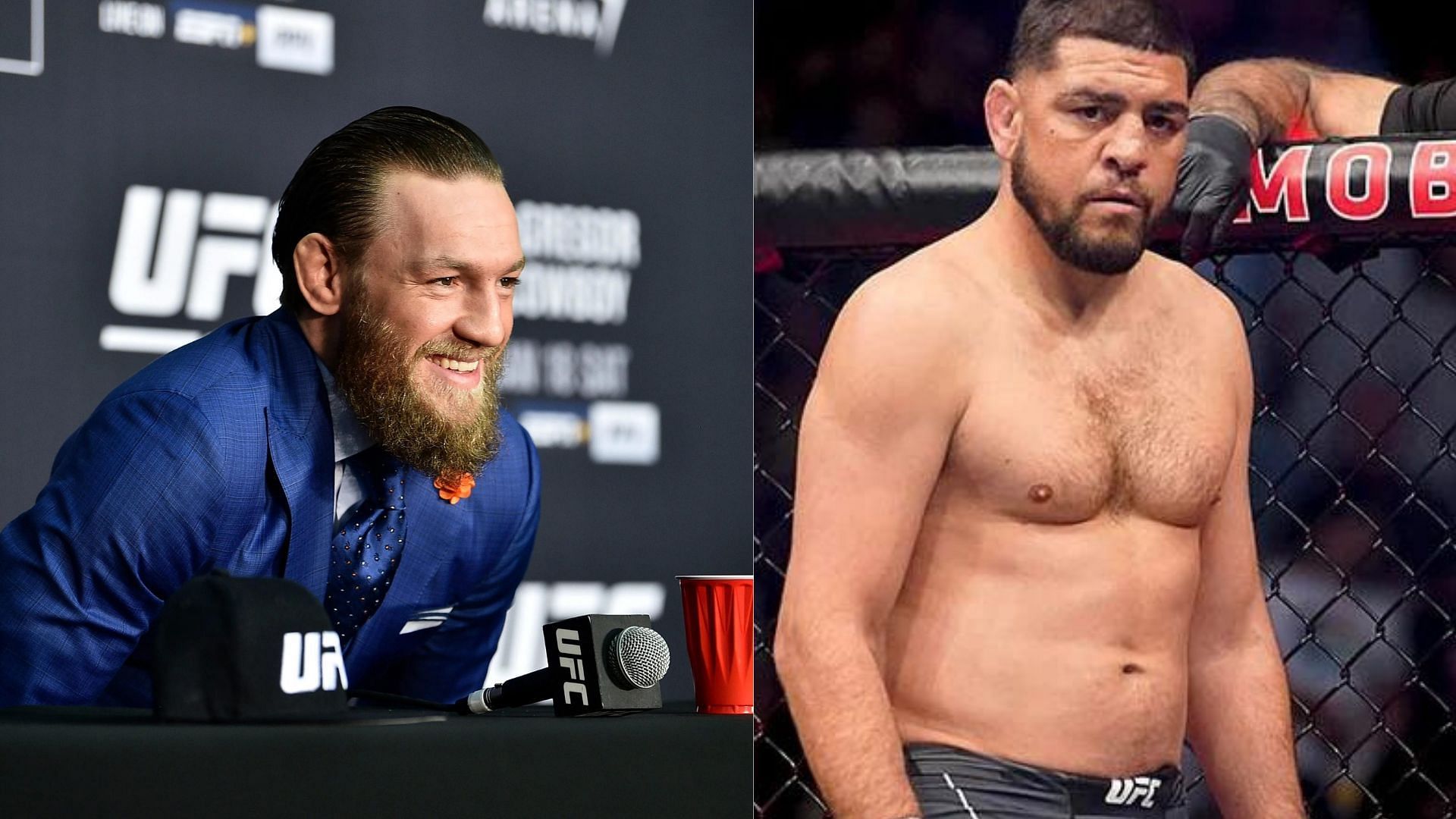 McGregor (L) was full of praises for Nick Diaz (R) after his visit to Mexico