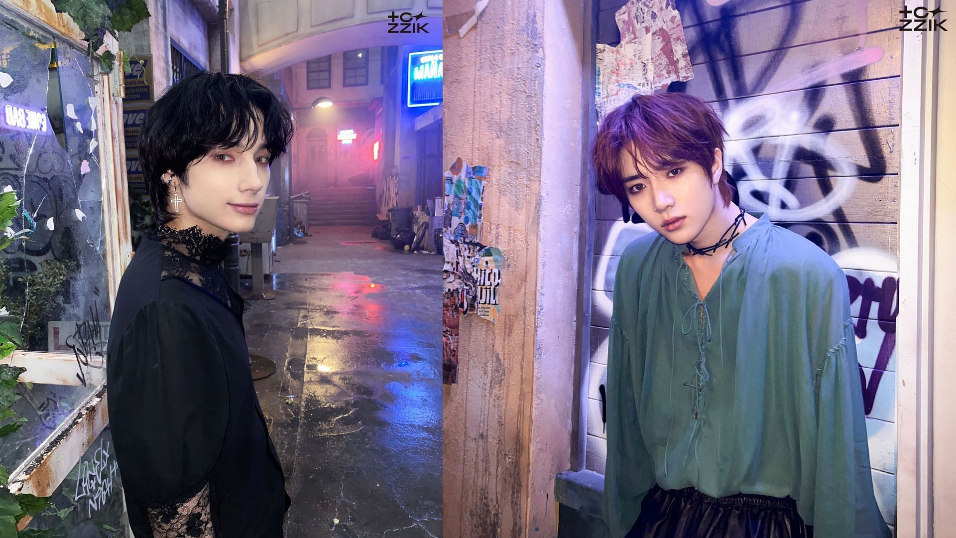 A still of the the two K-pop idols (Image via @TXT_official/Twitter)