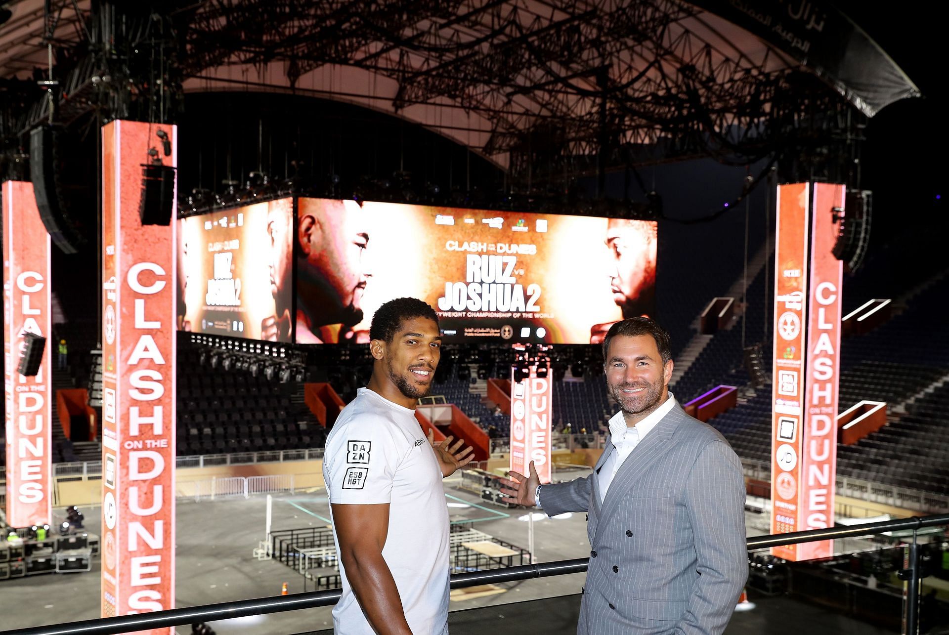 Anthony Joshua (left) and Eddie Hearn (right) - Image via Getty Images