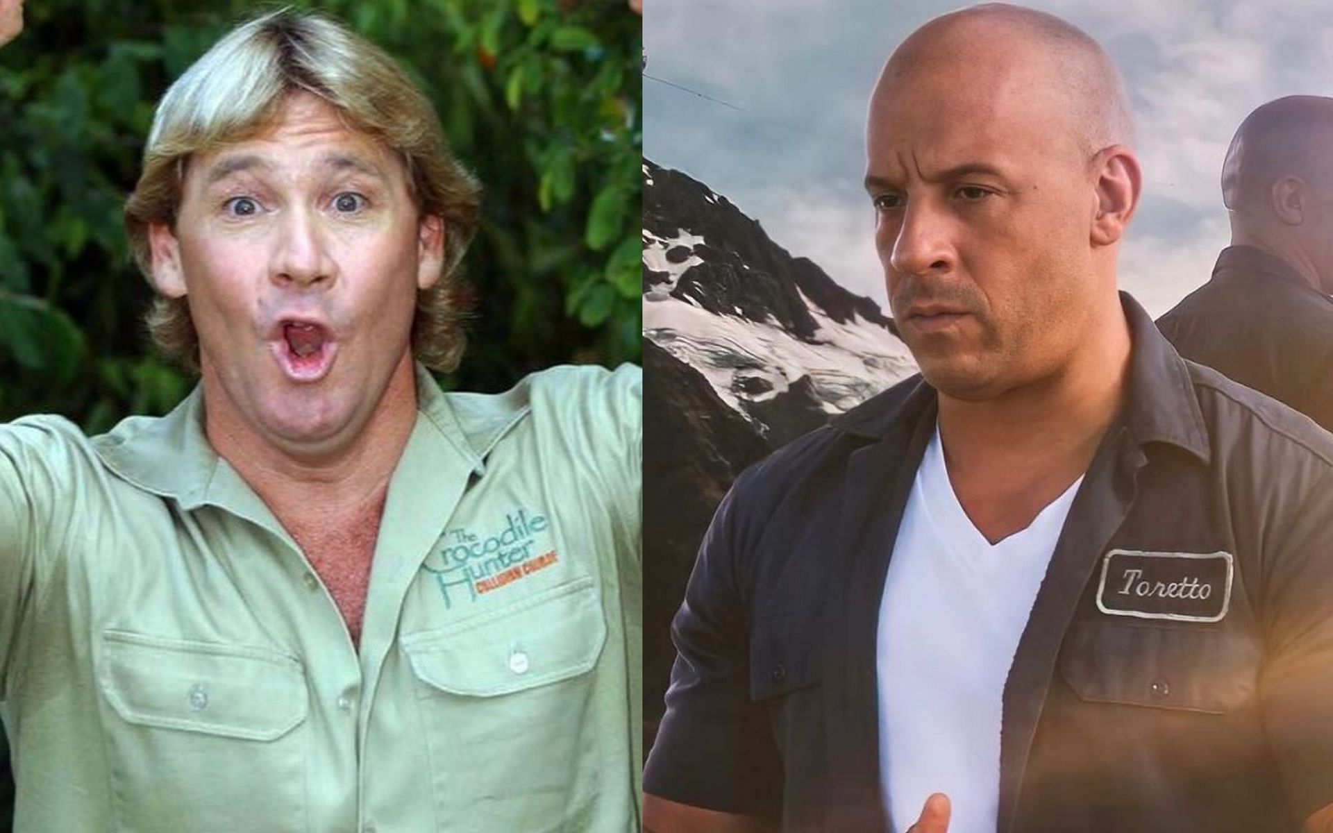 Steve Irwin (left), Vin Diesel (right) [Images via @vindiesel and @steve_irwin2020 on Instagram]