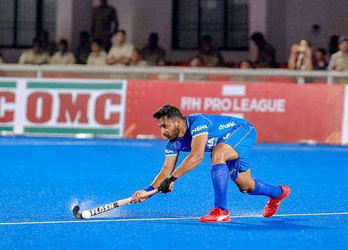 Indian men's hockey team's vice-captain Harmanpreet Singh in action. (PC: Hockey India)