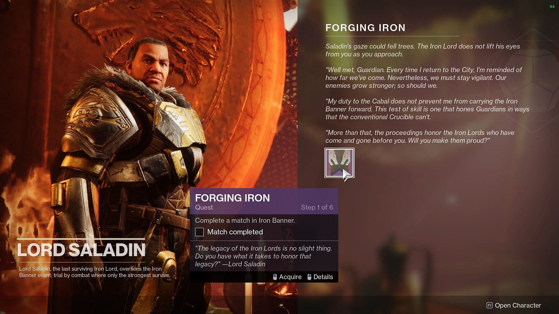 Iron Banner vendor this season with a quest (Image via Destiny 2)