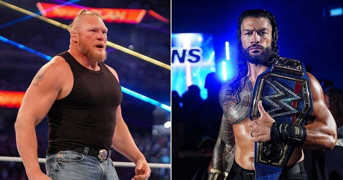 Brock Lesnar (L); Roman Reigns (R)