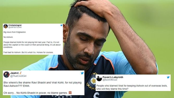 "Who will they blame this time?" - Virat Kohli fans show support for former skipper after Ravichandran Ashwin is not picked for 5th IND vs ENG Test