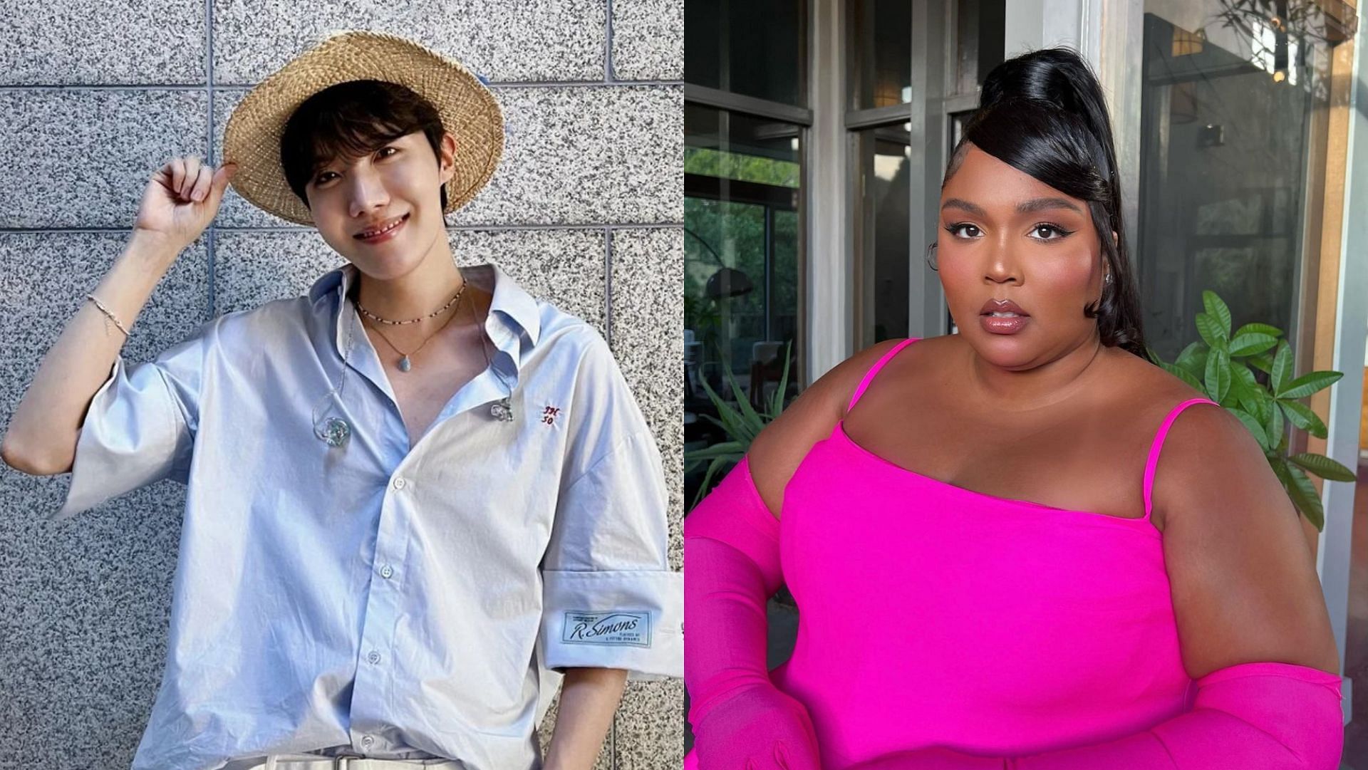 American singer/rapper Lizzo sends love to BTS&#039; j-hope on his new single MORE. (Images via @uarmyhope @lizzobeeating/Instagram)