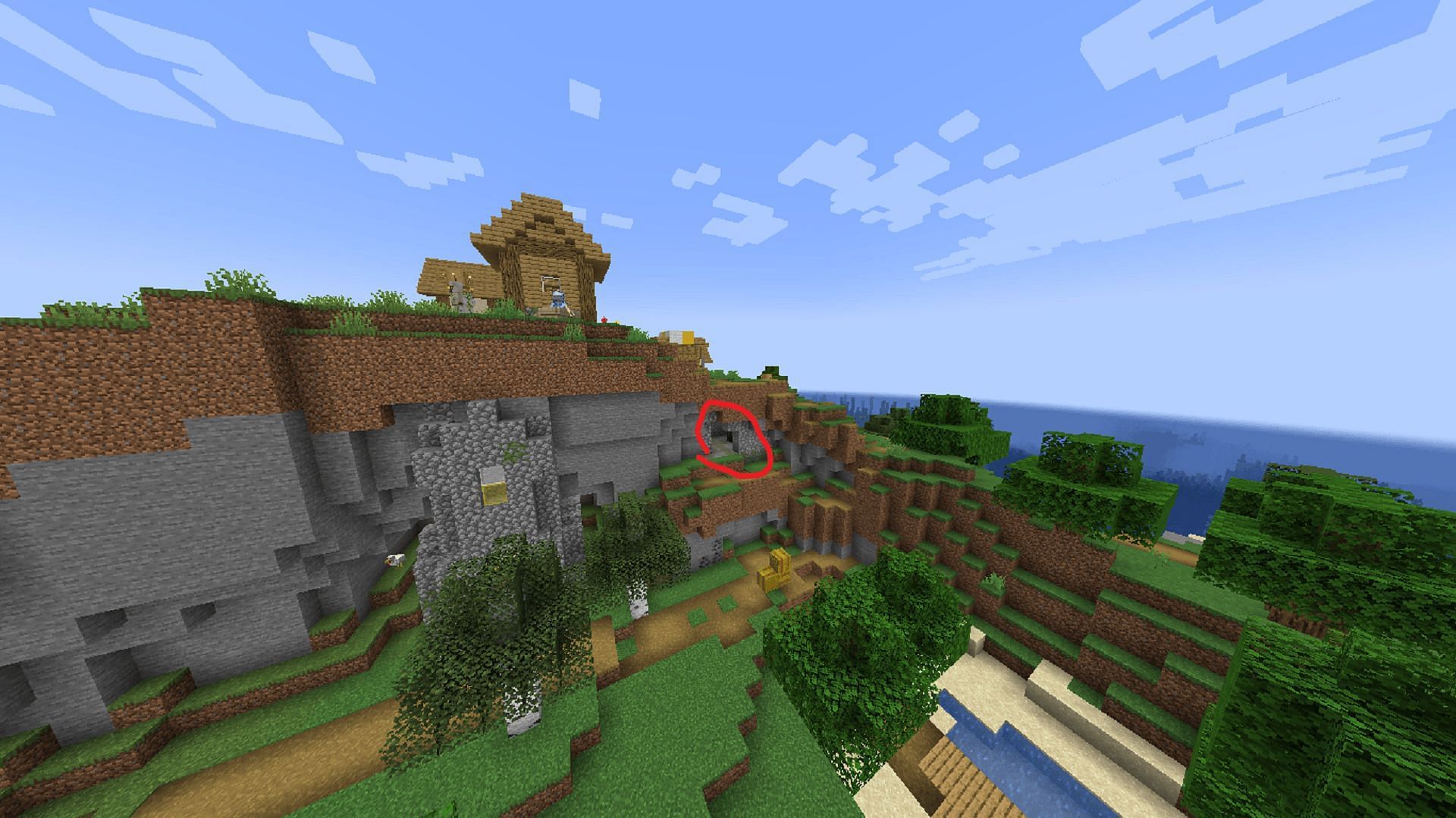 This spawner is located directly under a village (Image via u/xBetax21/Reddit)