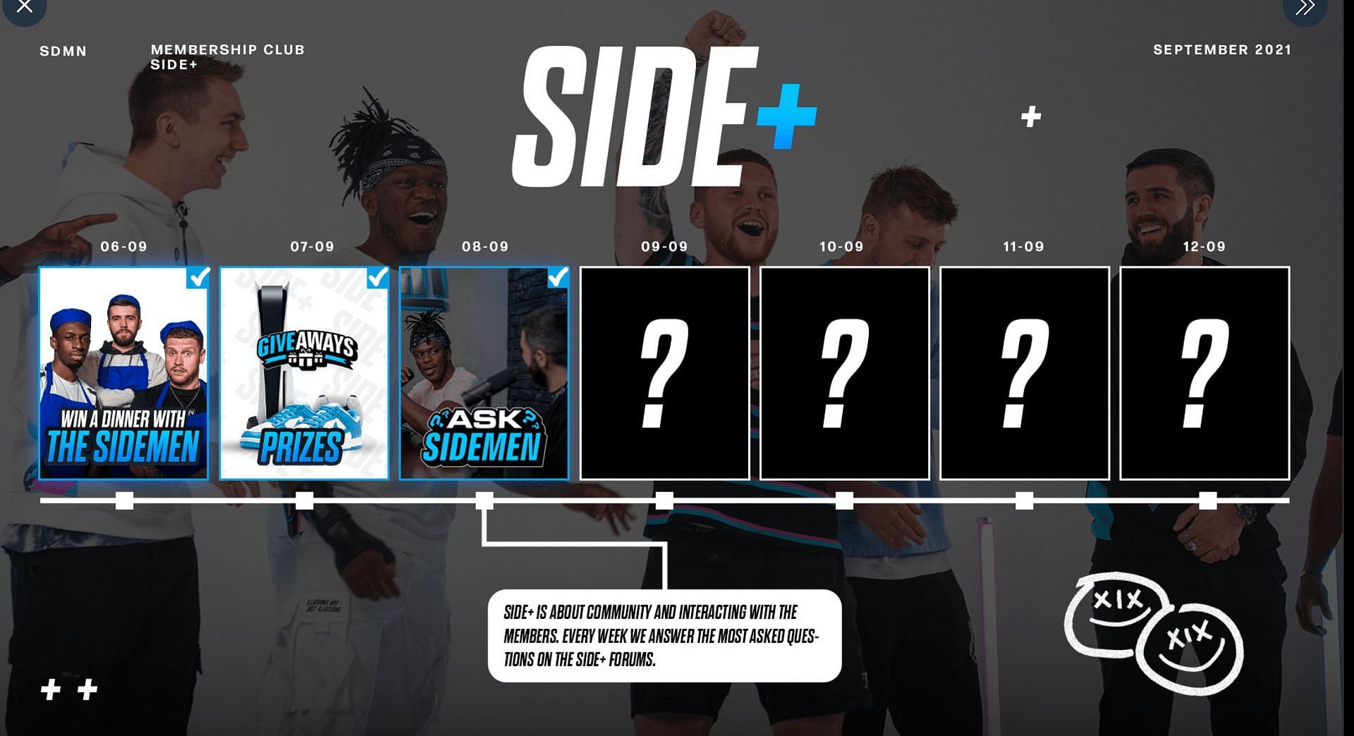 Side Plus launched by Sidemen is offering crazy discounts to subscribers who subscribe to the annual package. How to avail? (Image via Side Plus)