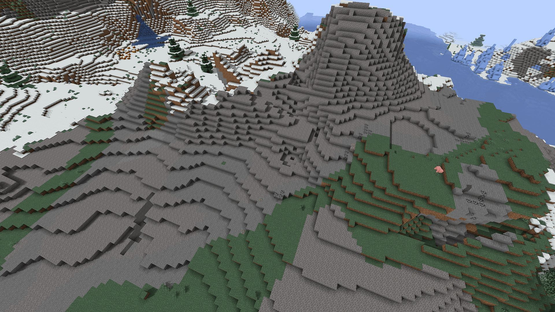 An example of a windswept gravelly hill biome (Image via Minecraft)