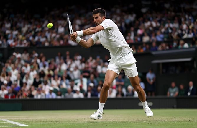 Where does Novak Djokovic's current unbeaten run at Wimbledon rank in the tournament's history?
