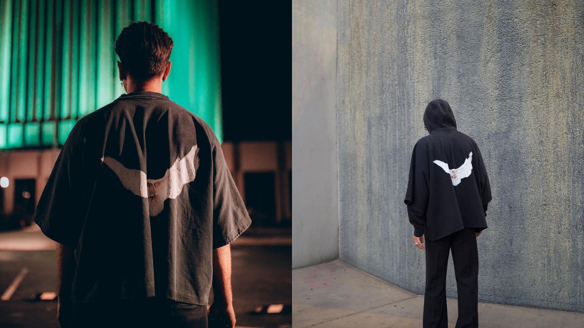 Kanye West&#039;s Yeezy Gap Engineered by Balenciaga dove motif apparel (Image via @yeezyxgap / Instagram)