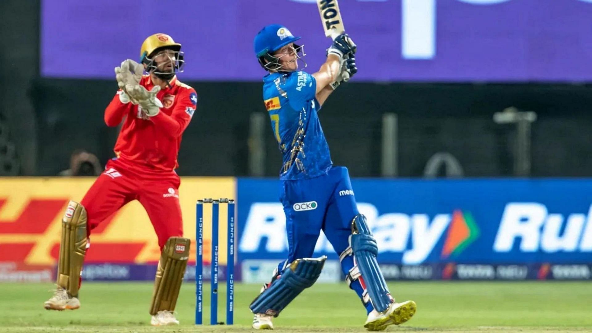 Dewald Brevis smashed Rahul Chahar for four sixes off four consecutive deliveries in IPL 2022. (P.C.:iplt20.com)