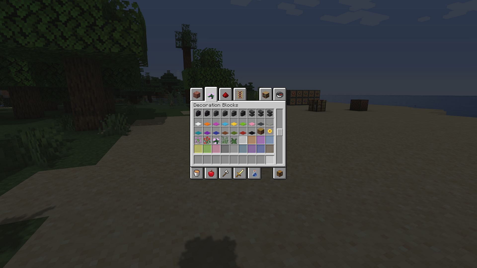The game&#039;s creative inventory (Image via Minecraft)