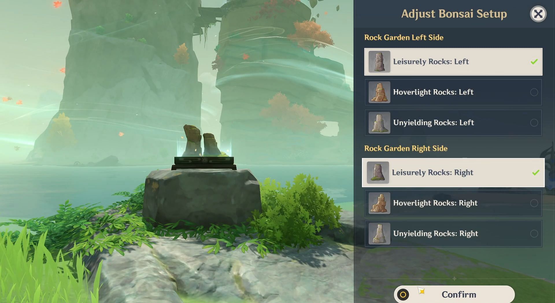 Adjust the bonsai setup again (Image via HoYoverse)