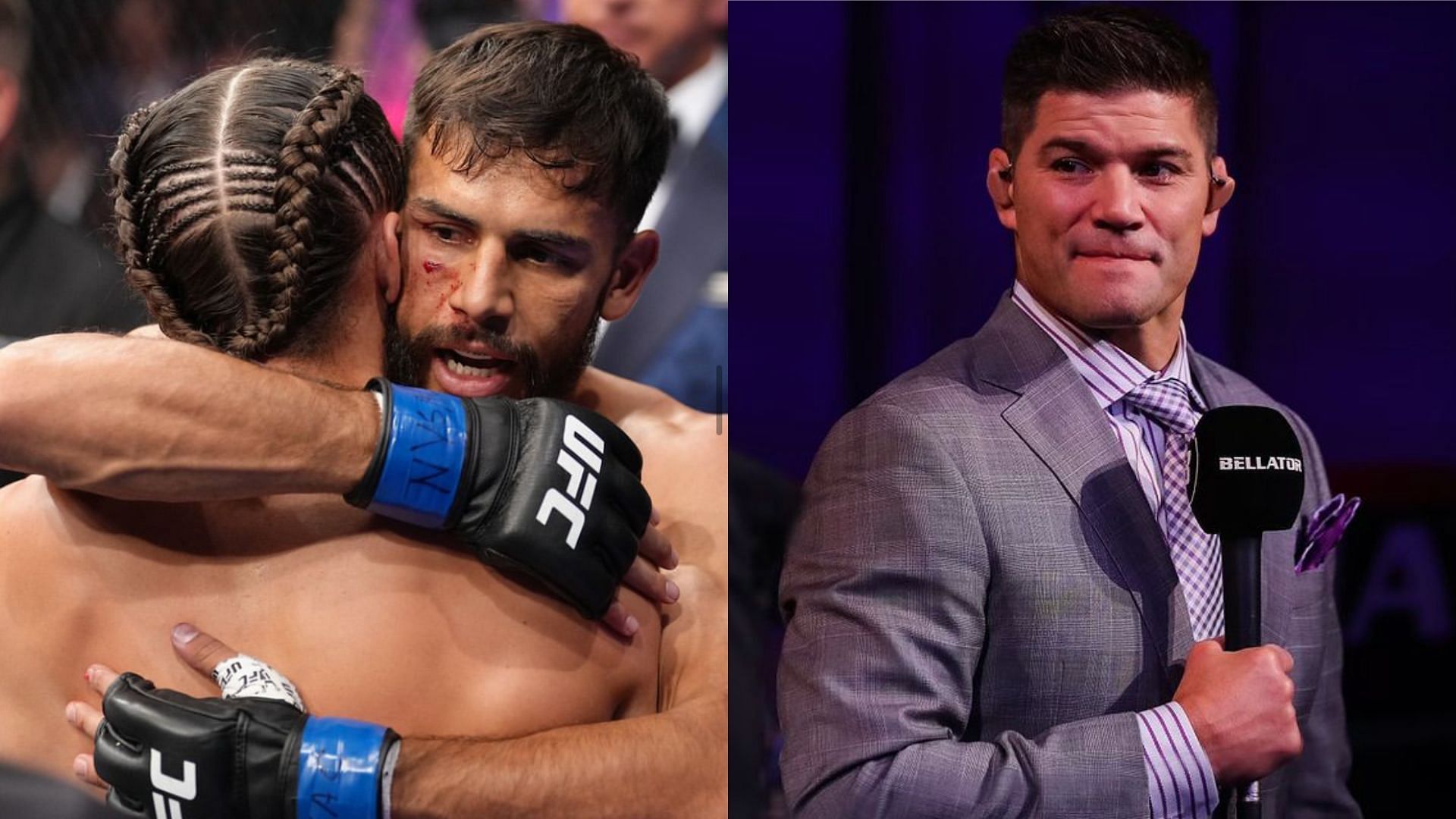 Brian Ortega (behind), Yair Rodriguez (left), and Josh Thomson (right) [Images Courtesy: @ufc and @therealpunk on Instagram]