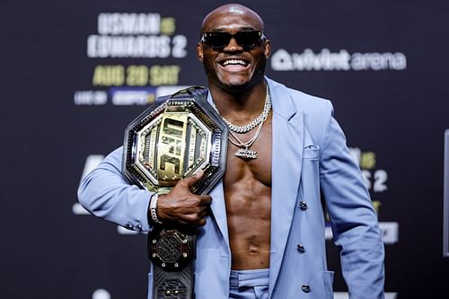 Kamaru Usman at the UFC 278 Press Conference