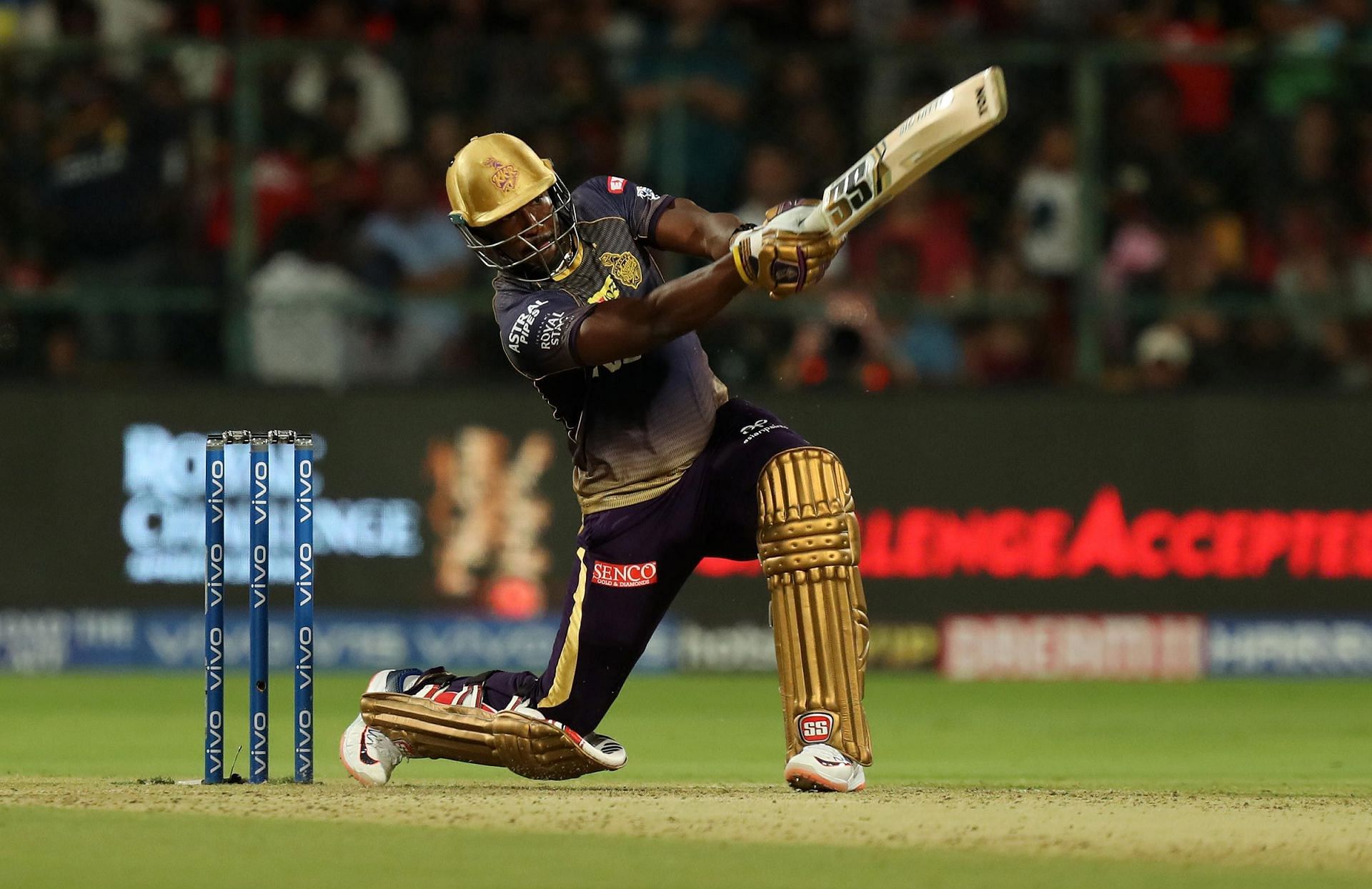Andre Russell playing for Kolkata Knight Riders. (Credits: Twitter)