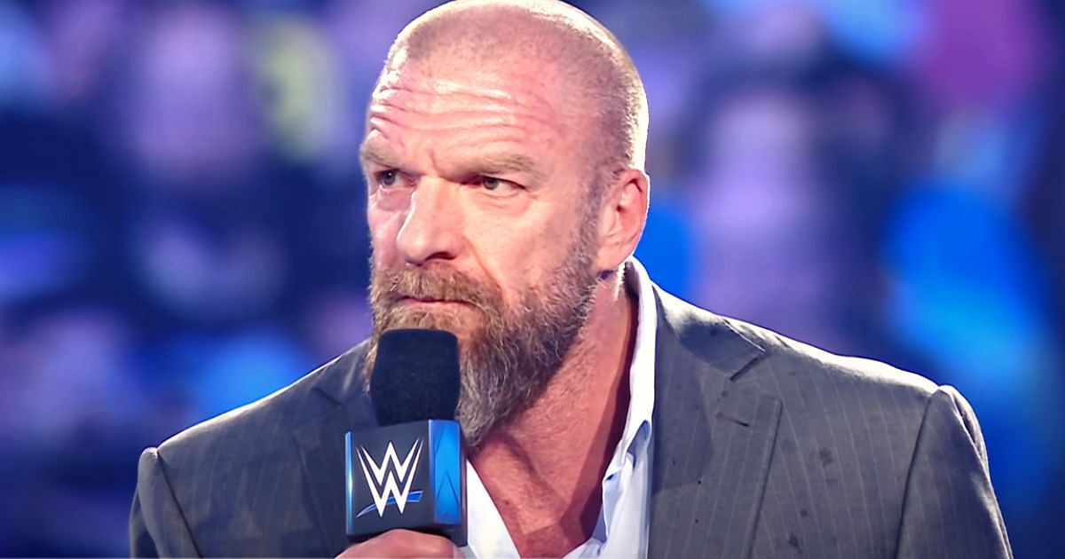 Triple H during his promo at WrestleMania 38.