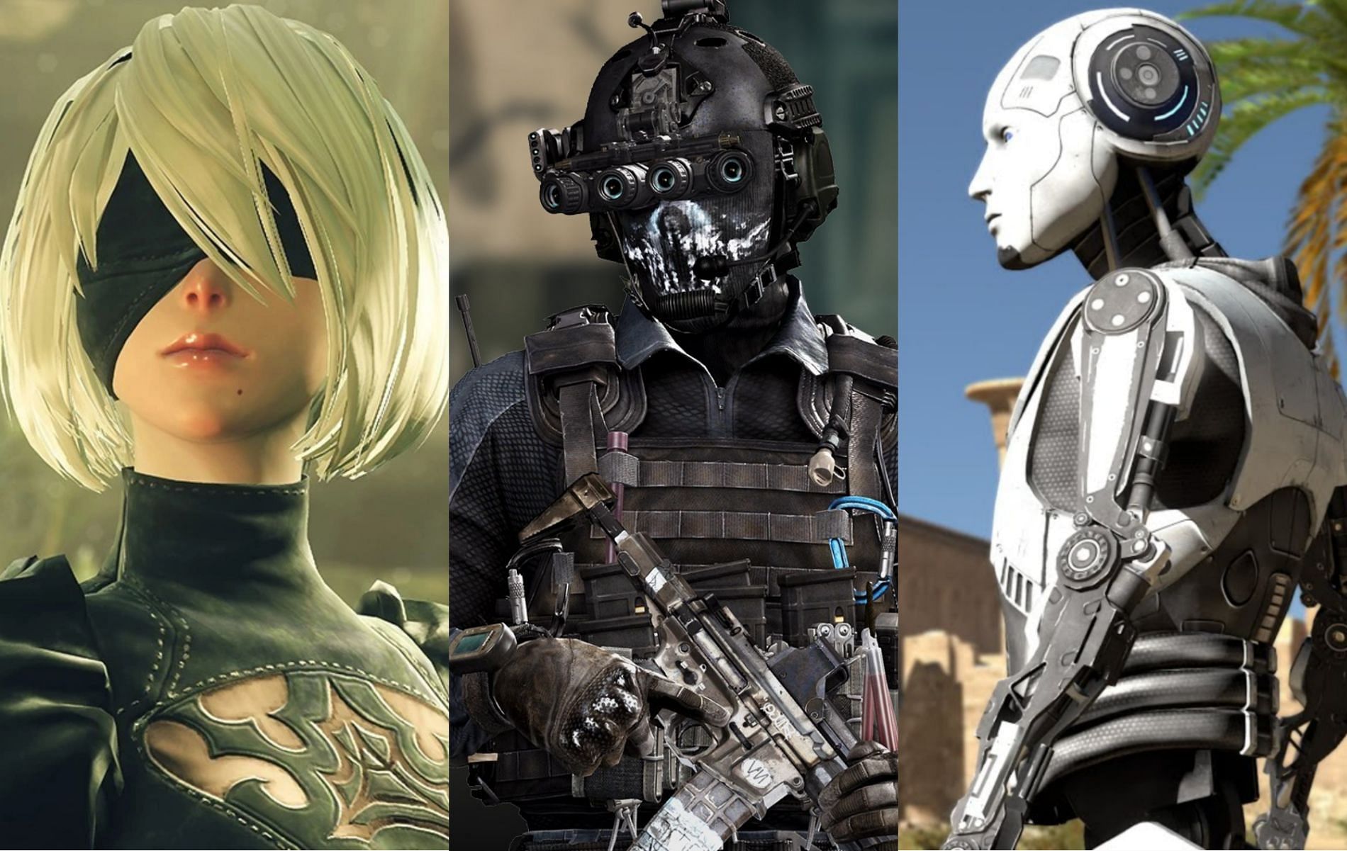 5 video games that made players question life and 5 whose story made no sense (Images via NieR: Automata, Call of Duty: Ghosts and The Talos Principle)