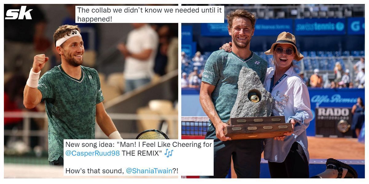 Tennis fans react to Shania Twain&#039;s Swiss Open celebration picture with Casper Ruud
