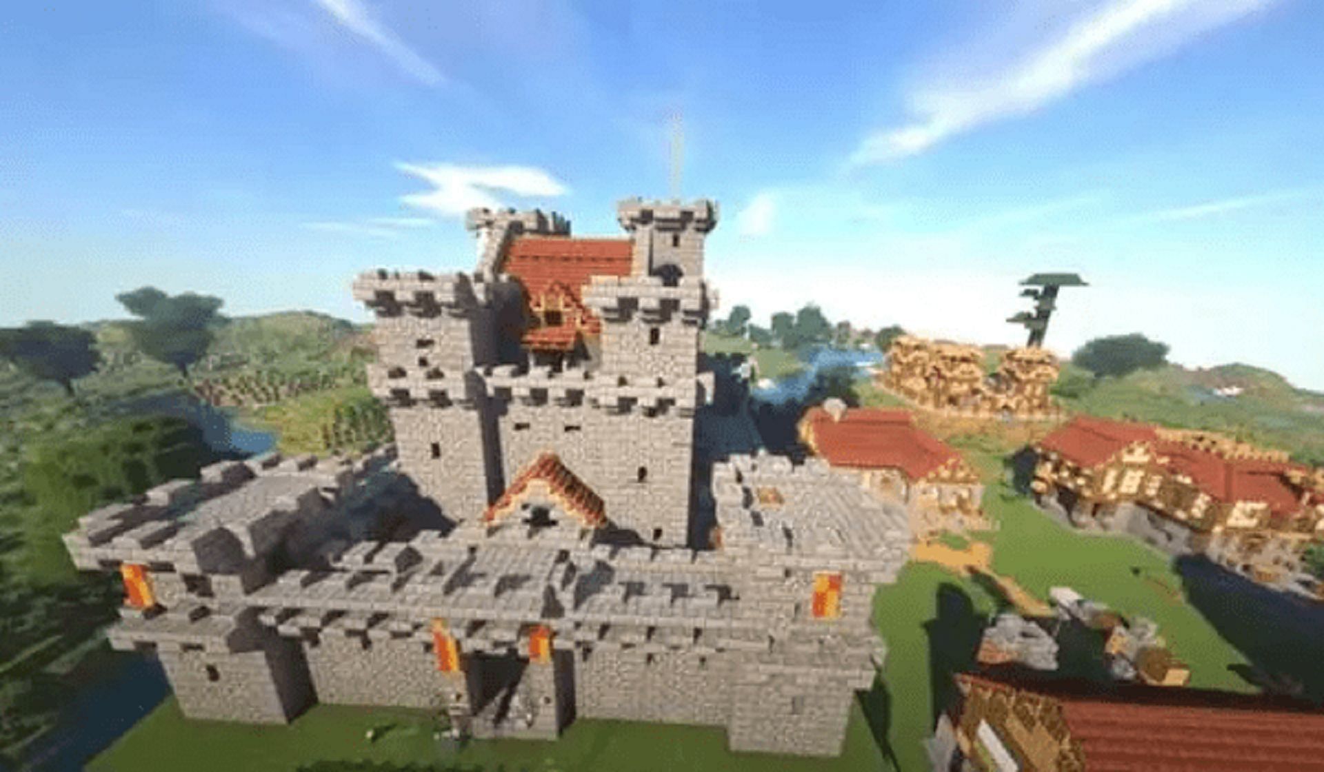 A castle town in Minecolonies (Image via Newminecraftmods.com)