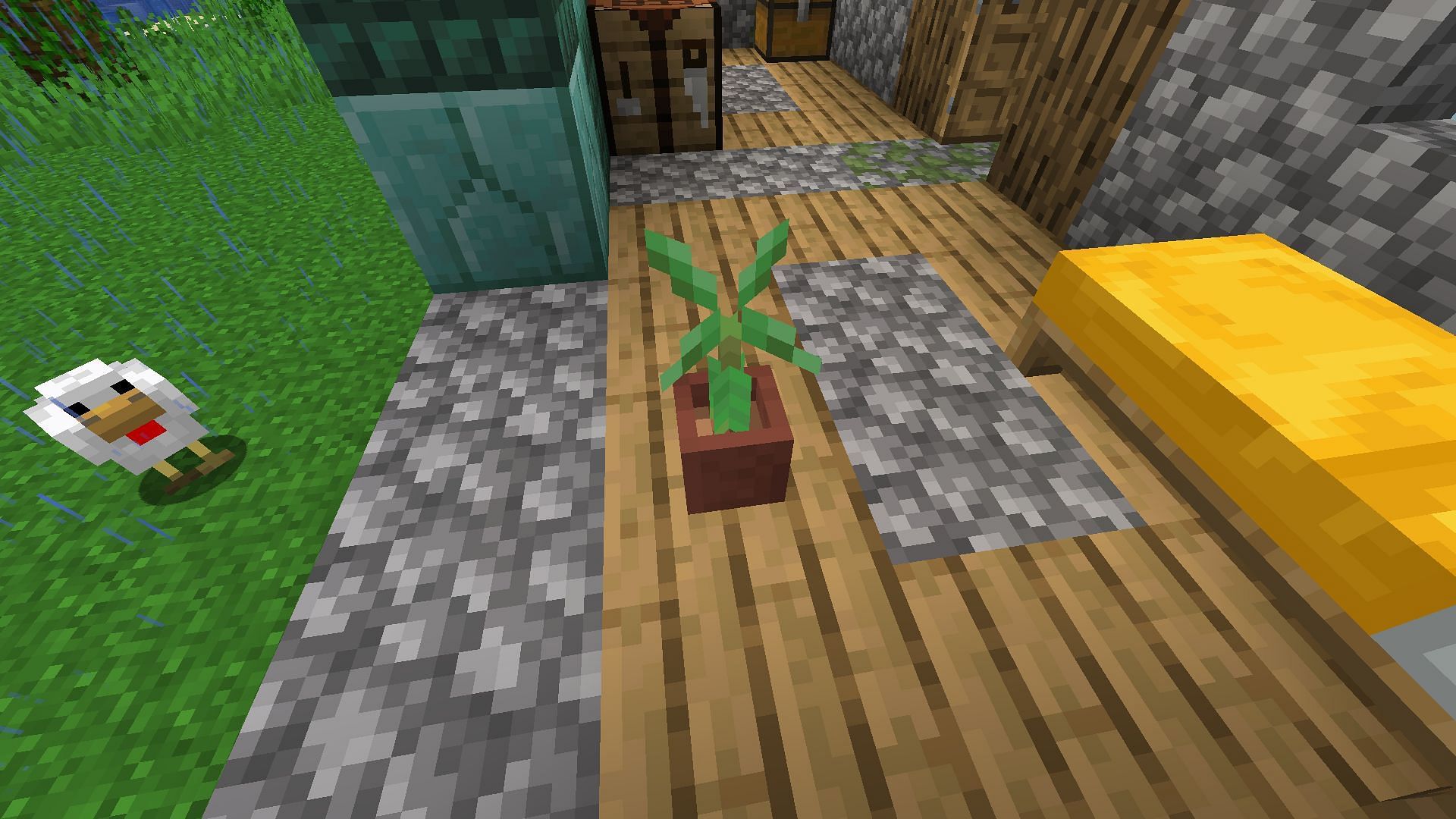 New Mangrove propagule placed in the flower pot (Image via Minecraft 1.19 update)