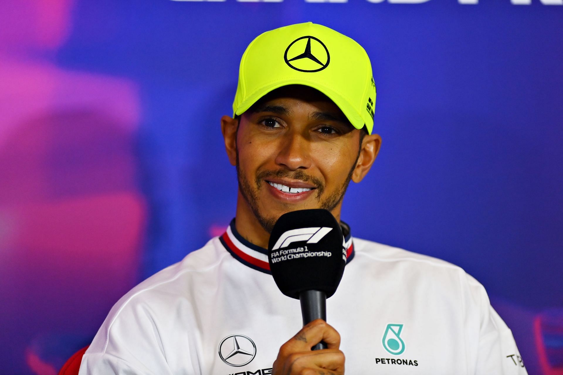 Lewis Hamilton talks in the drivers press conference following the F1 Grand Prix of Great Britain at Silverstone on July 03, 2022 in Northampton, England. (Photo by Dan Mullan/Getty Images)