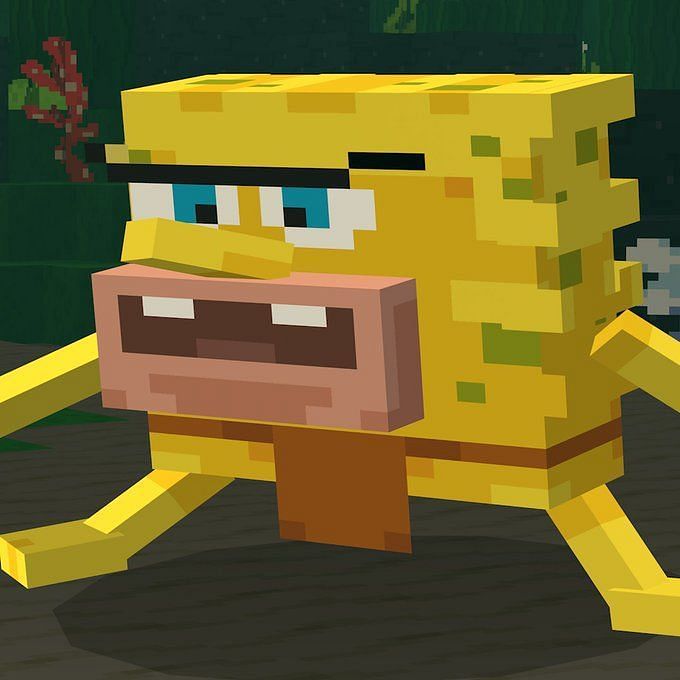 Spongebob minecraft. Мемы про майнкрафт. Губка Боб квадратные штаны. Minecraft x Spongebob DLC.