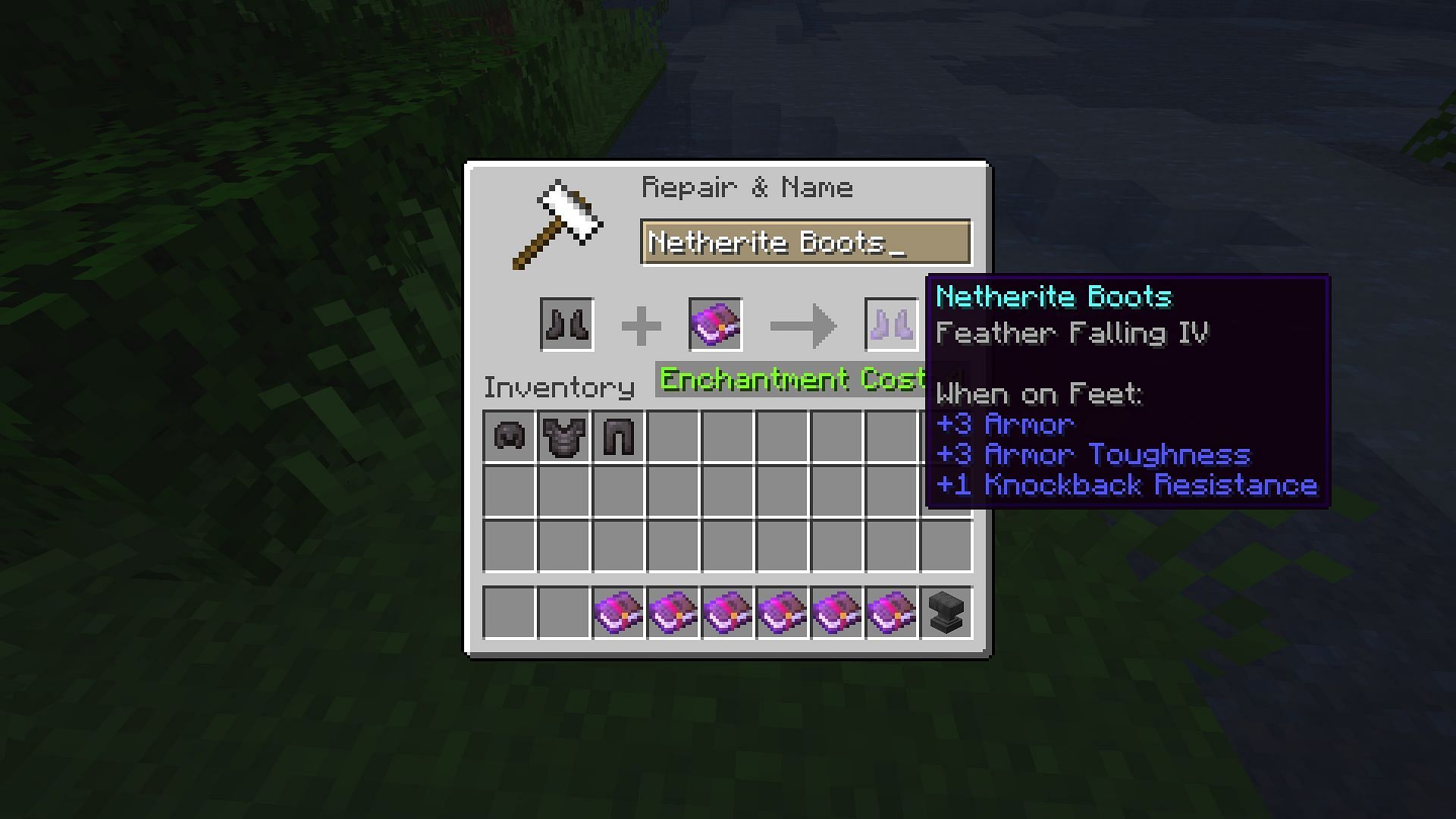 The Feather Falling enchantment in Minecraft (Image via Mojang)