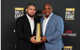Watch: Daniel Cormier crashes Khabib Nurmagomedov's interview at UFC Hall of Fame ceremony