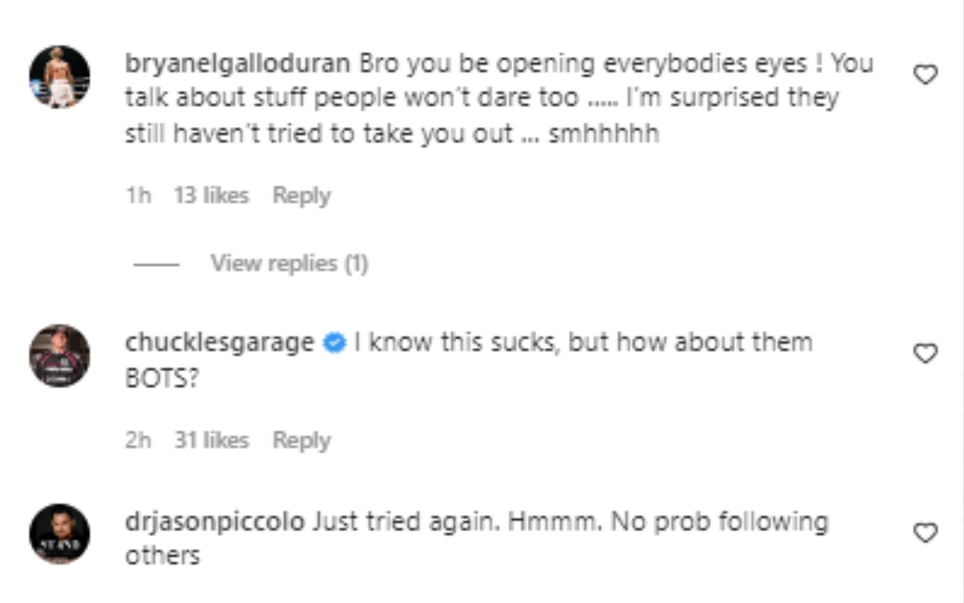 Fans comment on Rogan&#039;s post