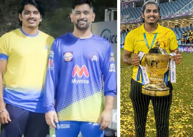 "Whenever I see MS Dhoni walking down, he has a pair of white shoes which never get dirty" - CSK net bowler Ajay Krishna on meeting his idol