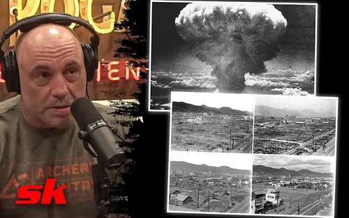 Joe Rogan talks about the Hiroshima and Nagasaki bombings [Photo credit: Powerful JRE on YouTube]