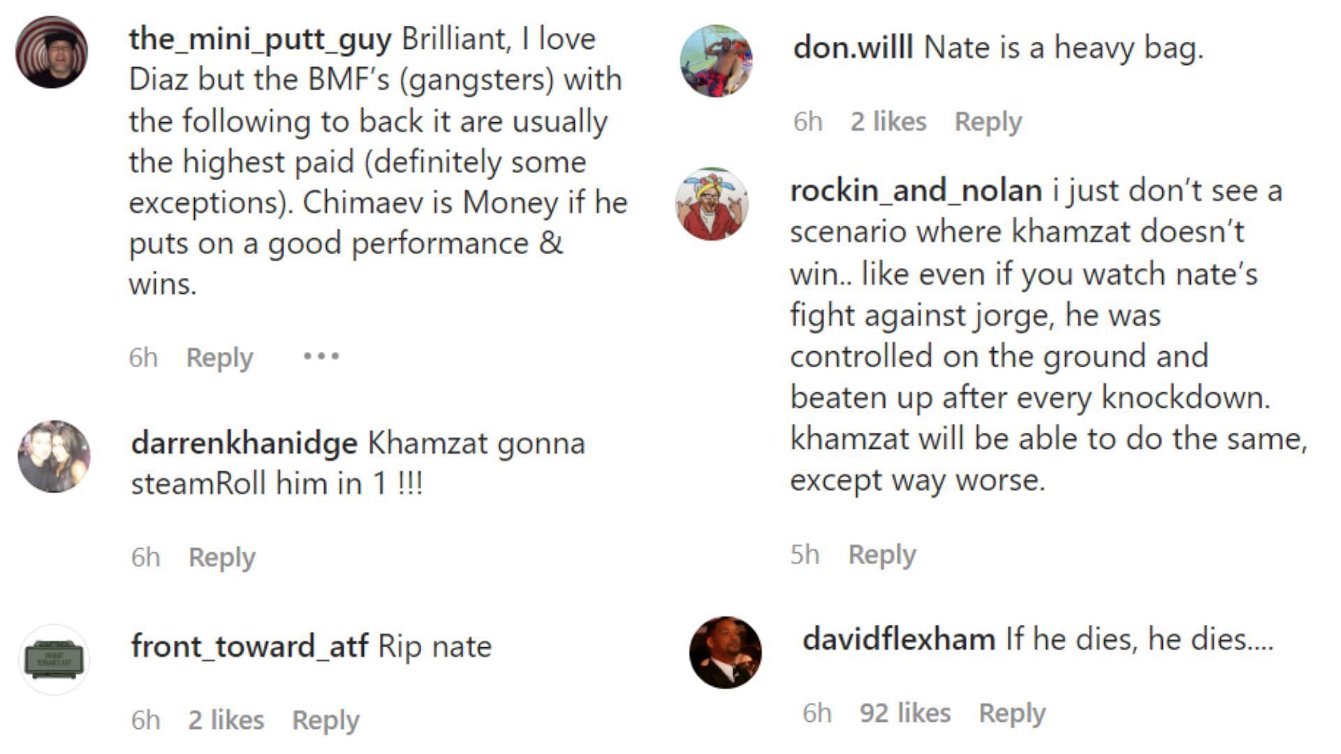 Fans react to Khamzat Chimaev&#039;s comments about Nate Diaz