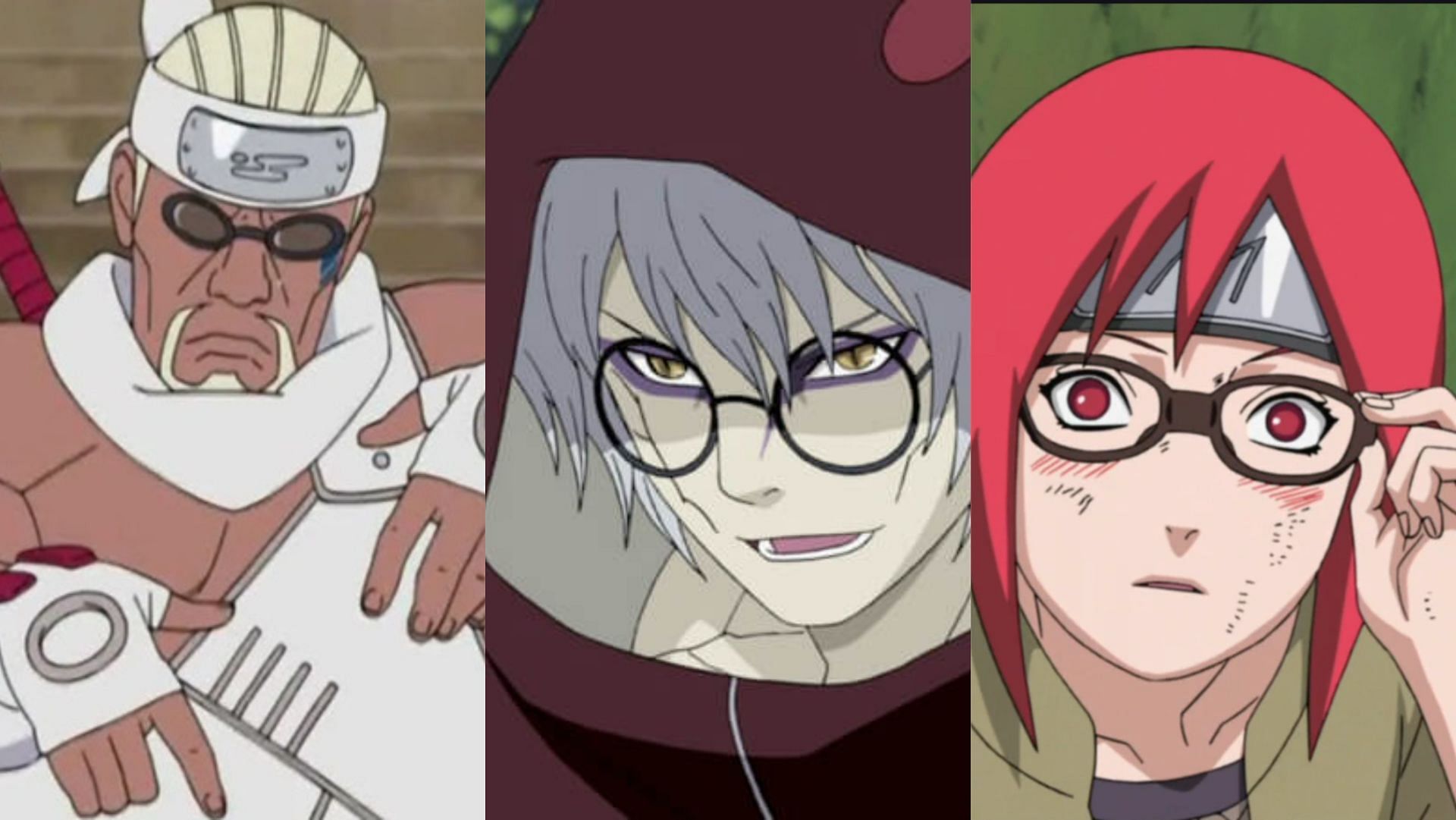 Killer Bee, Kabuto, and Karin as shown in the anime (Image via Pierrot)