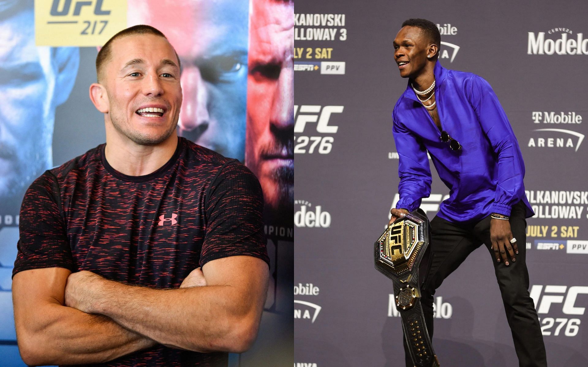 Georges St-Pierre (left) and Israel Adesanya (right) [Images courtesy of Getty]