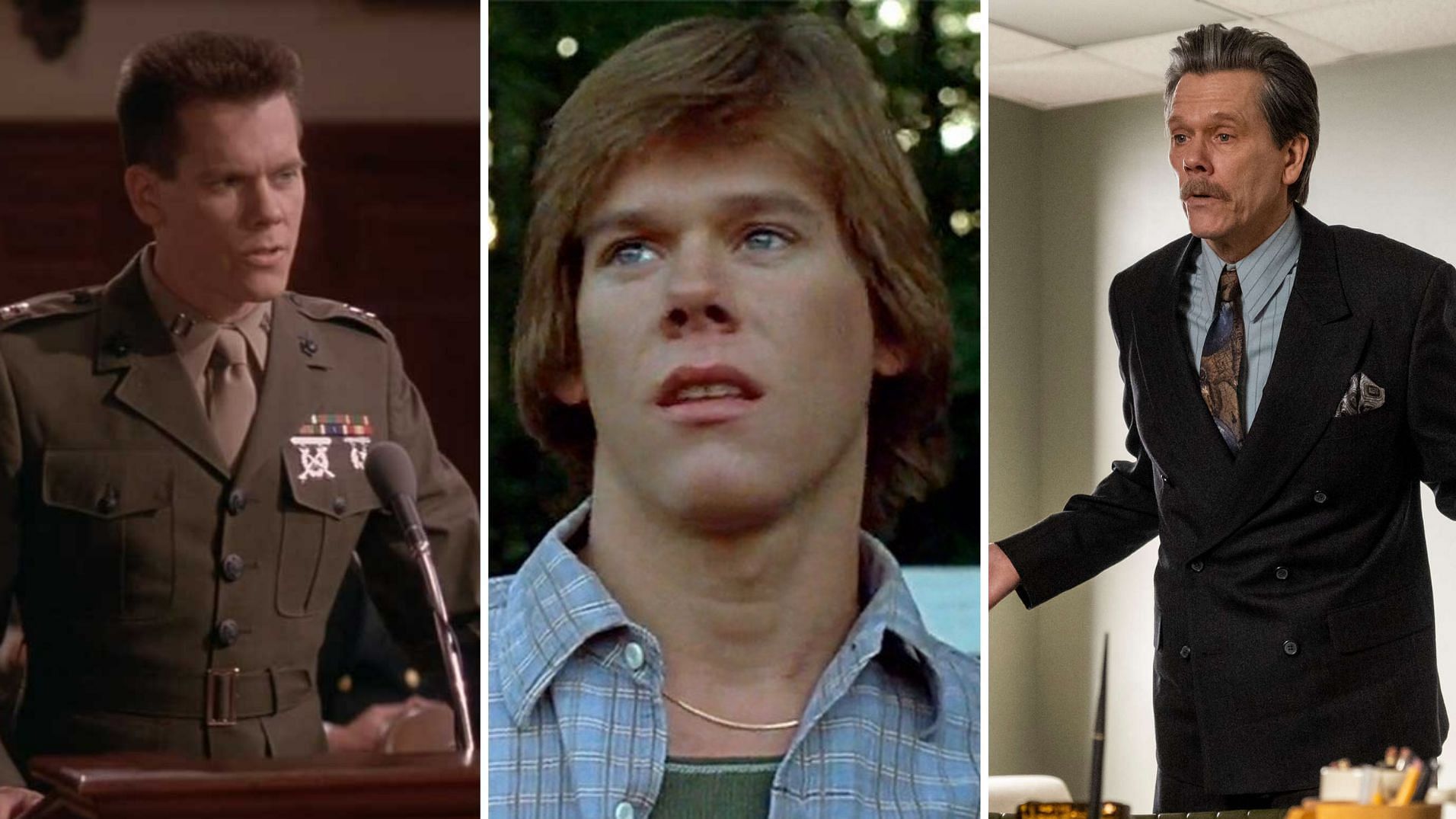 (Right to Left) Kevin Bacon as Capt. Jack Ross, Jack Burrell, Jackie Rohr (Images via Columbia/Paramount/Showtime)