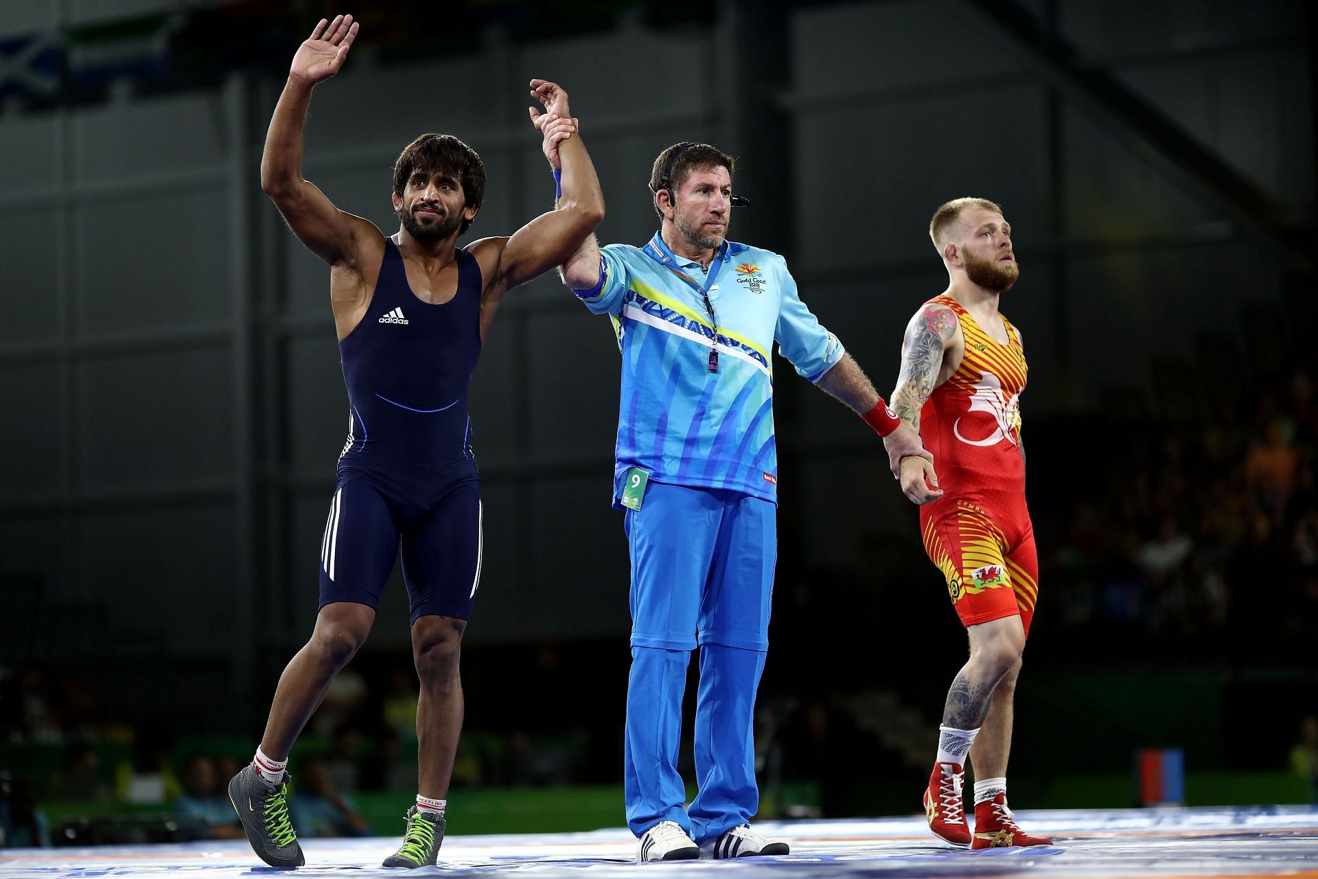 Bajrang Punia (L) at the 2018 Commonwealth Games (Image courtesy: Getty)