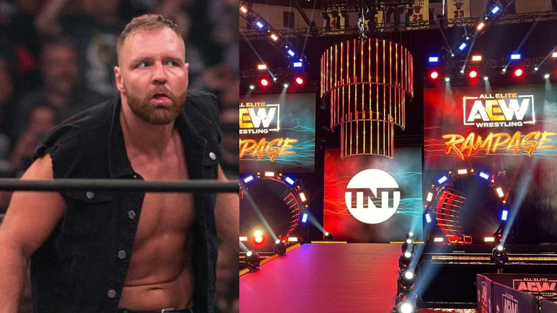 Jon Moxley (left); Rampage entrance ramp (right)