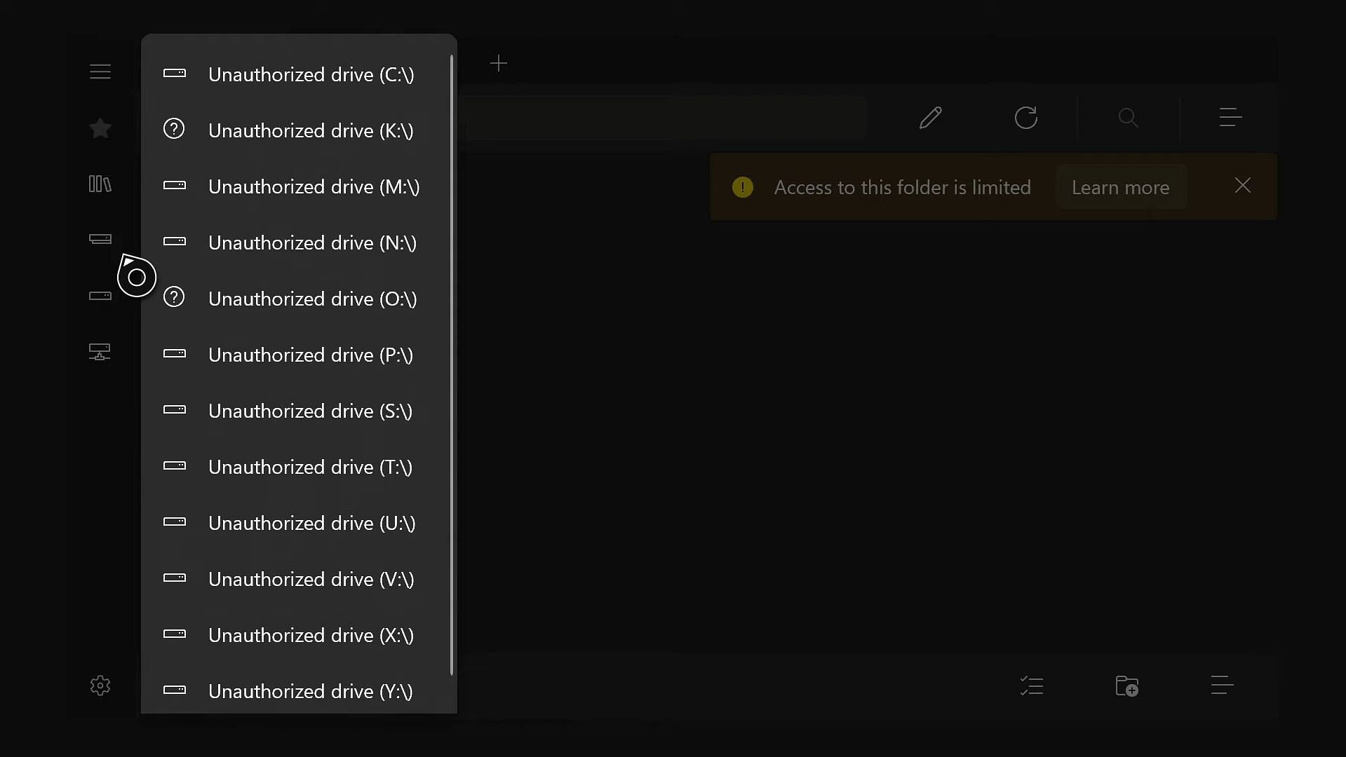 Where players can find the unauthorized drive list (Image via Adv File Explorer)