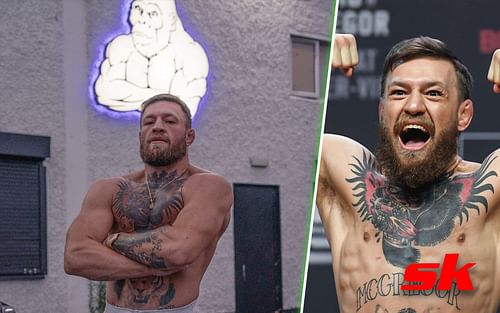 Conor McGregor (Right image via @thenotoriousmma on Instagram, Left image via Getty)