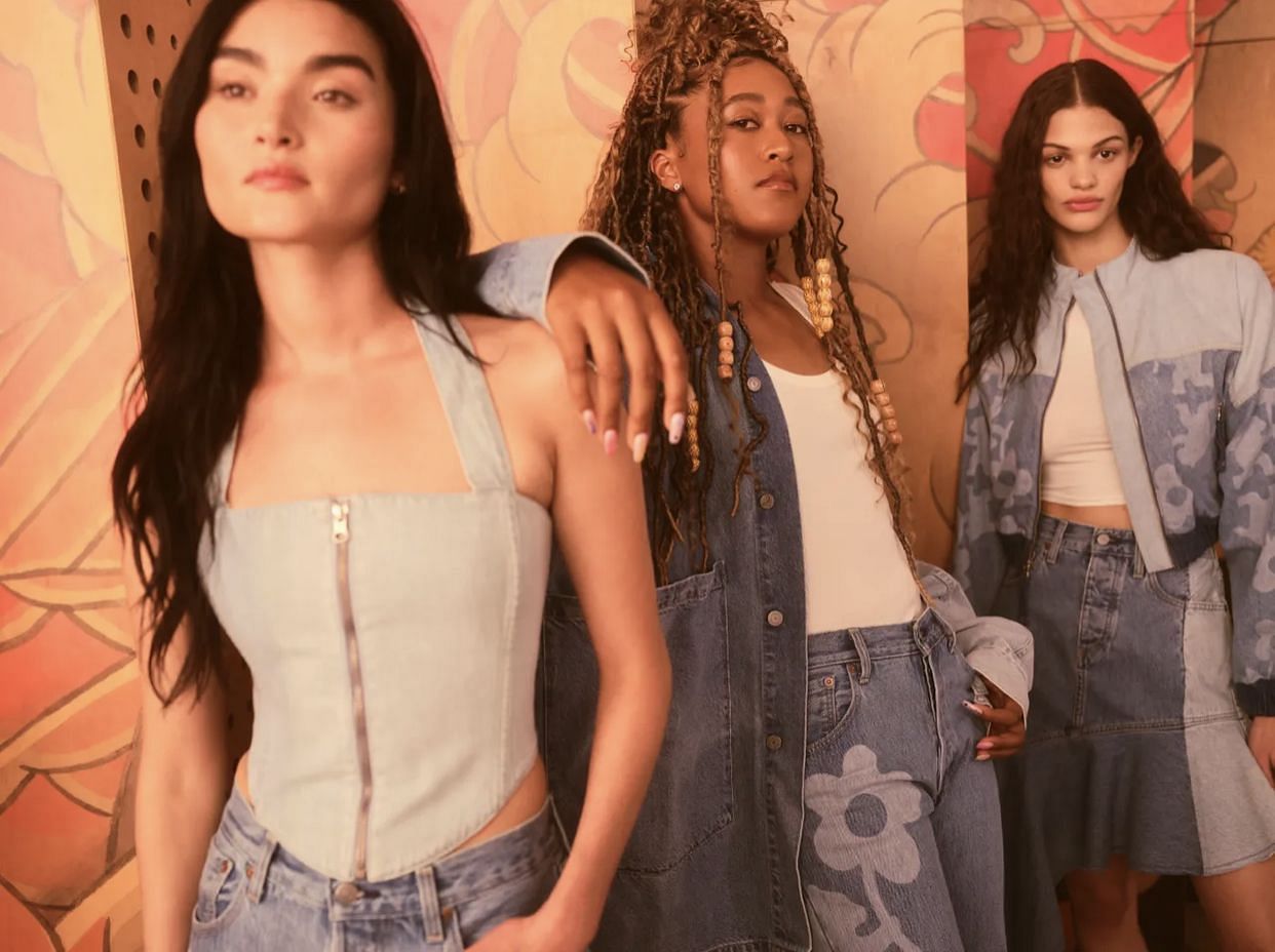 Naomi Osaka sports her new Levis collection