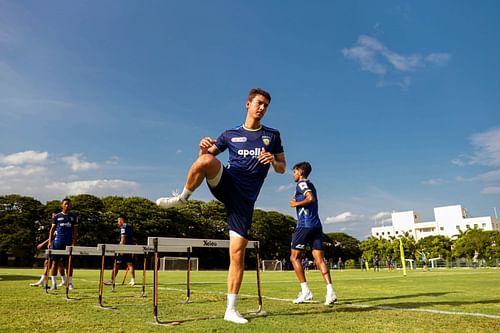 Vafa Hakhamaneshi pictured during a Chennaiyin FC training session. [Credits: CFC]