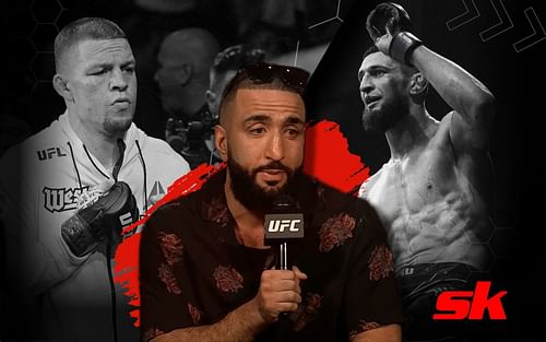 Belal Muhammad breaks down Khamzat Chimaev vs Nate Diaz. [Image credit: YouTube/ESPN MMA]